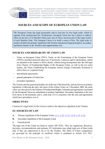 Sources and scope of European Union law