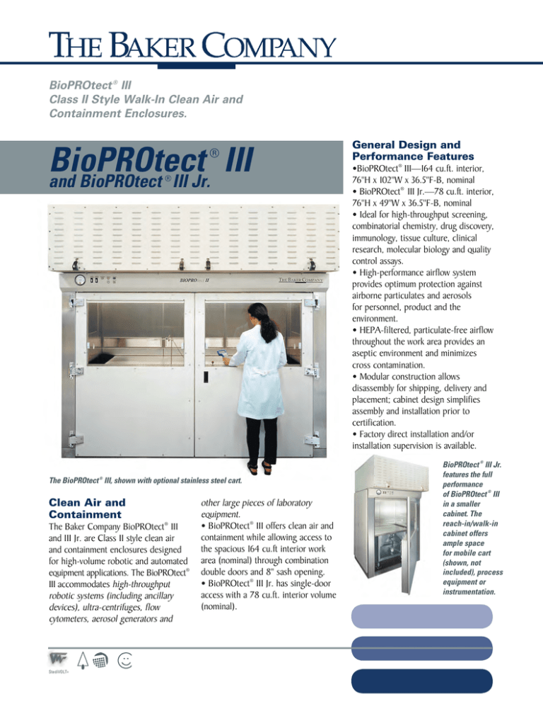 BioPROtect III Clean Air Containment Enclosures Brochure