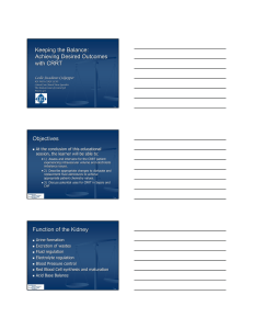 Keeping the Balance: Achieving Desired Outcomes with CRRT