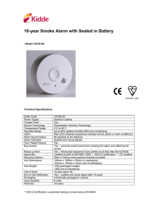 10-year Smoke Alarm with Sealed in Battery
