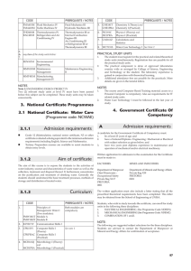 Admission requirements Aim of certificate Curriculum