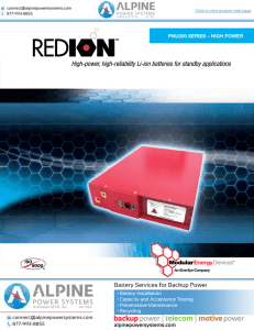 High-power, high-reliability Li-ion batteries for standby applications