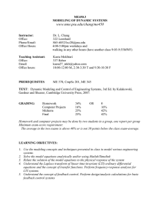ME450.3 Dynamic Systems Syllabus - Penn State