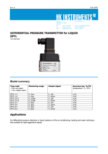 DIFFERENTIAL PRESSURE TRANSMITTER for