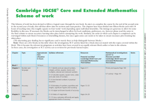 Cambridge IGCSE Math Scheme of Work: Block 1