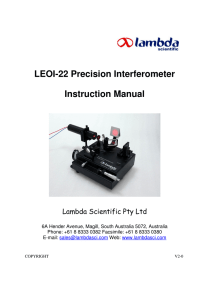 LEOI-22 Precision Interferometer Instruction Manual