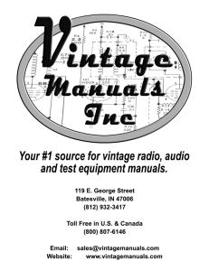 Notice - Vintage Manuals