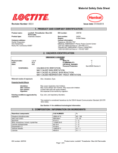 Material Safety Data Sheet