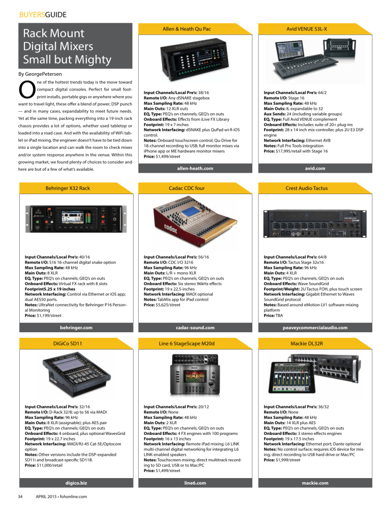 Rack Mount Digital Mixers Small but Mighty
