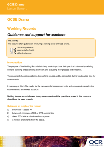GCSE Drama Lesson Element Teachers` Instructions