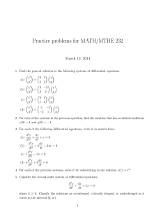 Here is a list of suggested practice problems