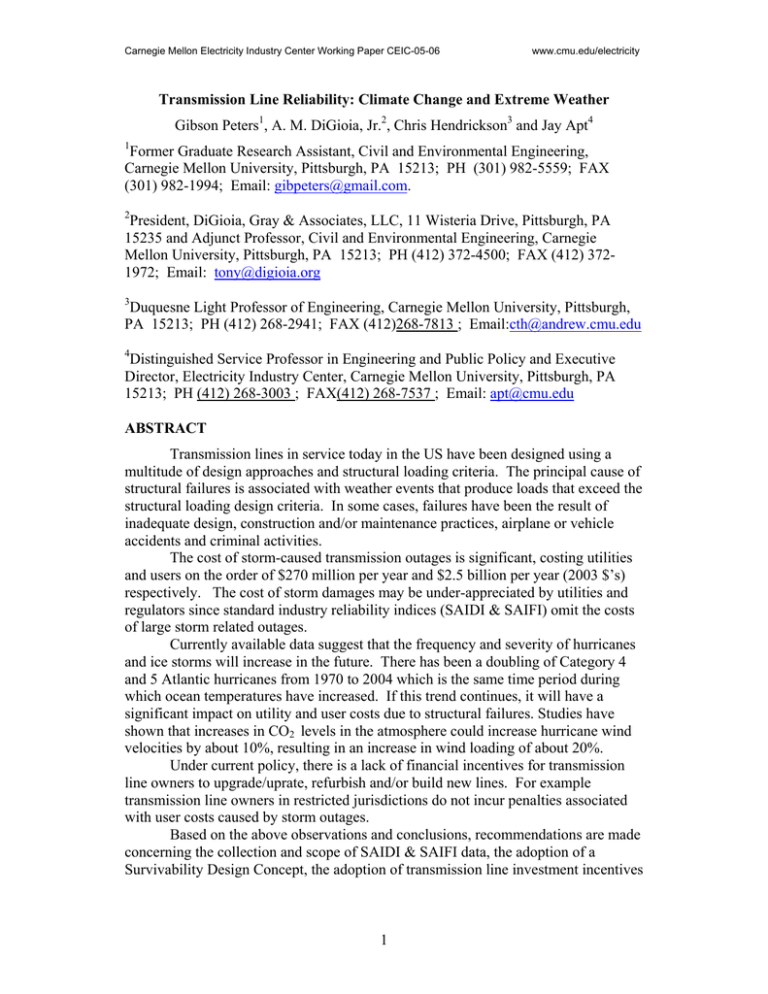 1 Transmission Line Reliability