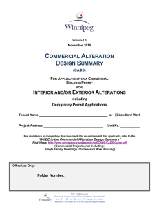 Commercial Alteration Design Summary - Winnipeg Building Permit
