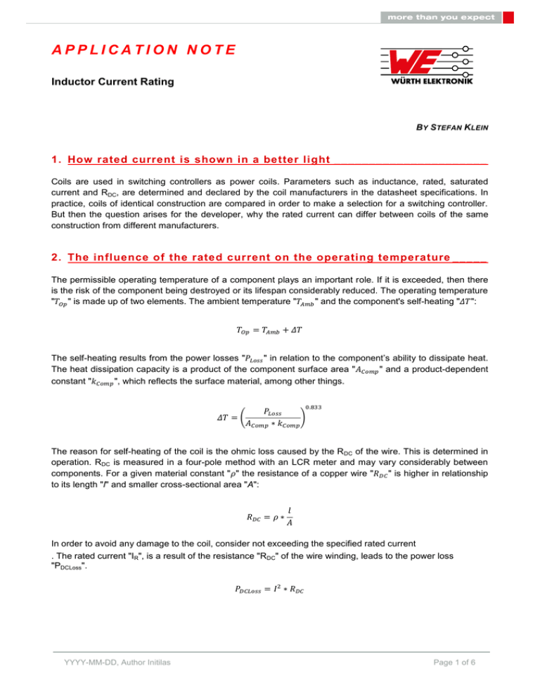 Inductor Current Rating Digi