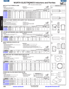 WURTH ELECTRONICS Inductors and Ferrites
