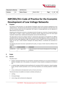 LV Network Economic Development Code of Practice