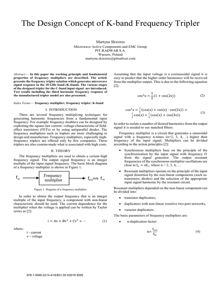 The Design Concept of Kband Frequency Tripler