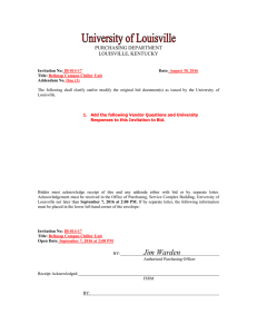 Addendum 1 - University of Louisville