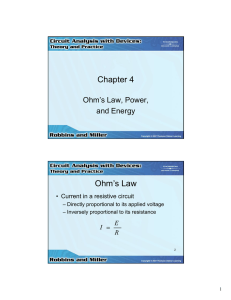 Chapter 4 Ohm s Law