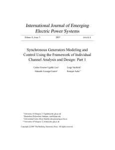 Synchronous Generators Modeling and Control Using the
