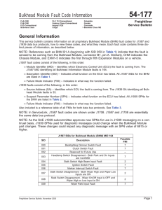Freightliner Bulkhead Module Fault Codes Service Bulletin