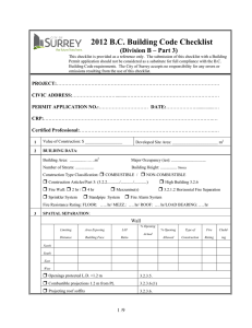 2012 BC Building Code Checklist
