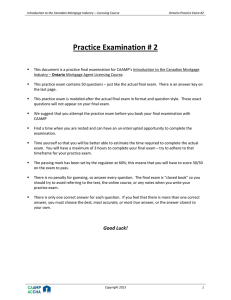Practice Examination # 2