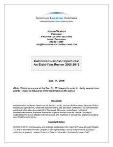 California Business Departures: 2008-2015 Report