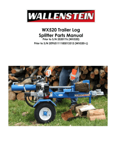 WX520 Trailer Log Splitter Parts Manual