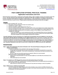 Post-completion Optional Practical Training