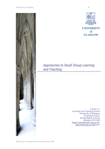 Approaches to Small Group Learning and Teaching