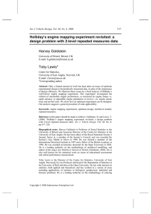 Holliday`s engine mapping experiment revisited