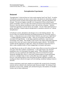 Eutrophication Experiments - Environmental Inquiry