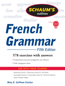 Grammaire Française: Schaum's Outlines - Cinquième Édition