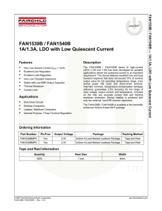 FAN1539B / FAN1540B — 1A/1.3A, LDO with Low Quiescent Current