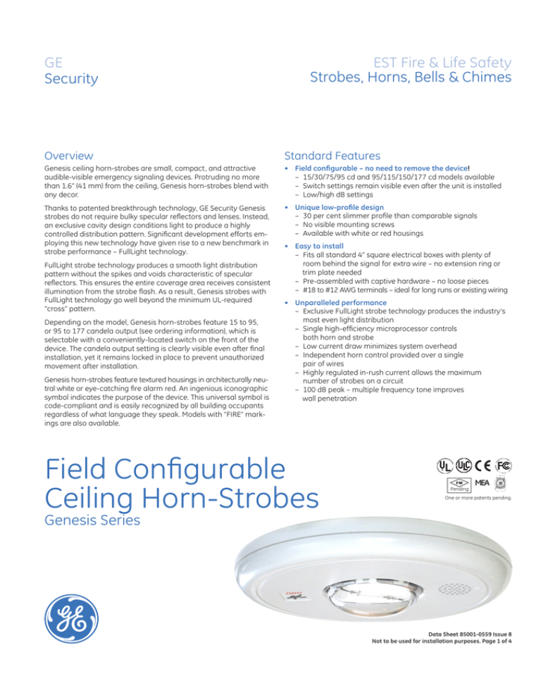 Ceiling hornstrobes..