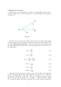 Section 5: Trigonometric Functions Revision Material