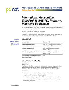 IAS 16, Property, Plant and Equipment