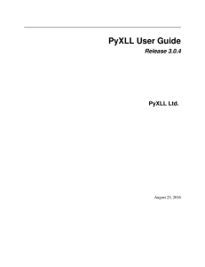 PyXLL User Guide
