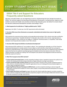 Title II and Support for Educators