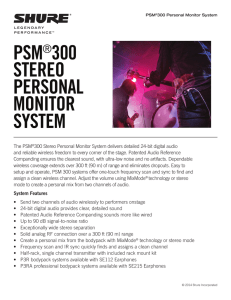 PSM 300 Specification Sheet (English)