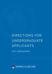 UCT Undergraduate Application Guide 2017