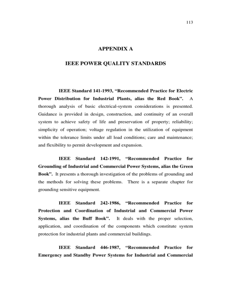 IEEE Power Quality Standards Overview