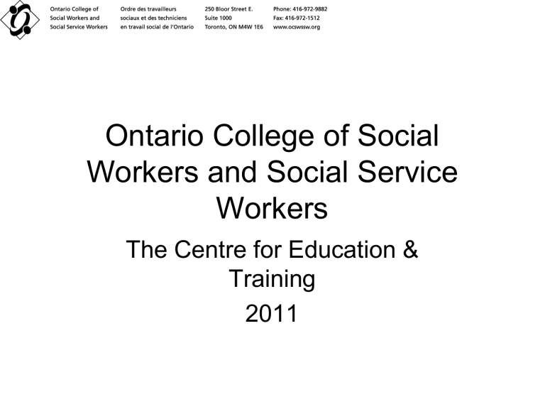 social work college programs in ontario