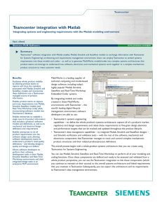 Teamcenter integration with MatLab