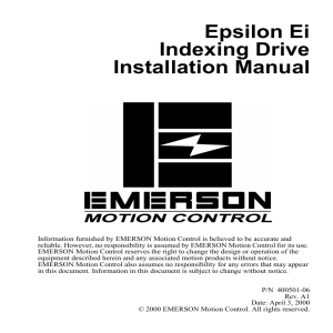 Epsilon Ei Indexing Drive Installation Manual