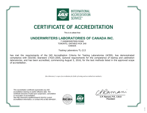 TL-213 -- Underwriters Laboratories of Canada Inc.(Ontario, Canada)