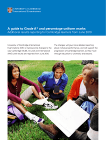 Cambridge Grade A* & Percentage Uniform Marks Guide