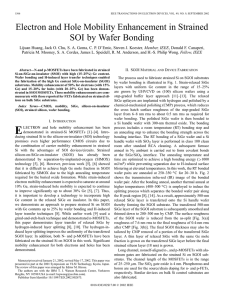 Electron and hole mobility enhancement in strained SOI by wafer