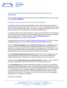 2015 TS ALLIANCE RESEARCH GRANTS PROGRAM
